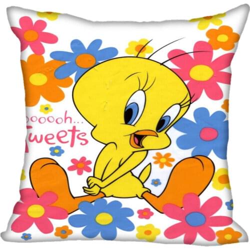 Custom Tweety Bird Square Pillowcase Custom Zippered Pillow Cover Case 40x40,45x45cm(One Side)