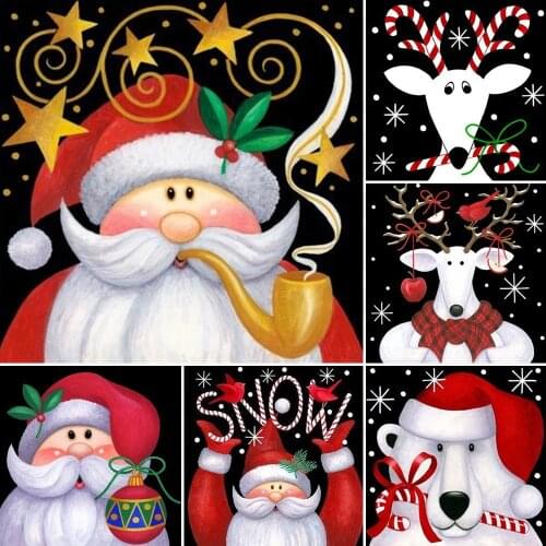 Meian,Round Diamond Painting "Santa Claus" 5D DIY Drill Diamond Embroidery Diamond Mosaic Sale,Christmas Picture Accessories
