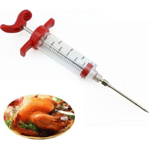 Metal BBQ Meat Syringe Marinade Injector Beef Turkey Brand New Barbecue Marinade Injector Christmas Party Outdoor Barbecue Tools