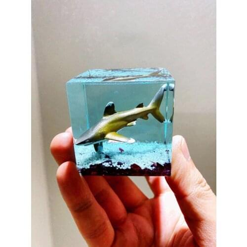 Sea animal shark ocean hall crystal resin ornaments car decoration creative birthday gift