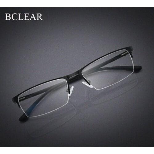BCLEAR 2019 New Arrival Half Rim Metal Alloy Eyeglasses Frame for Men Eyewear Optical Prescription Spectacles for Male Glasses