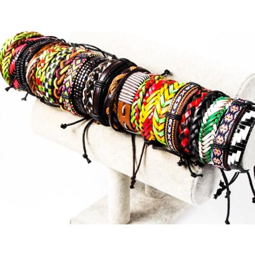 Batch 12 pieces mixed variety of styles woven bracelets mens and womens accessories bracelet braided wire wristband