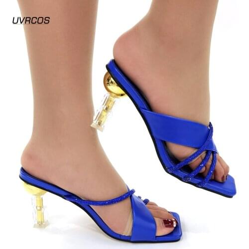 Latest Design Women Slippers Simple and Easy Lady Slippers African Style Womens Shoes Ladies Dress Shoes Italian Party Pumps