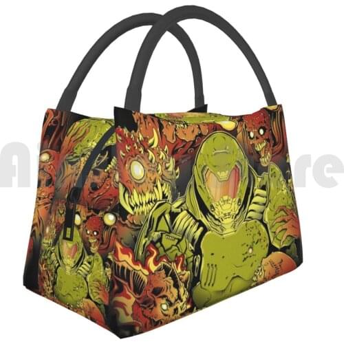 Portable Insulation Bag Fight Like Hell Doom Doom Eternal Doom Guy Bethesda Gaming Playstation Doom