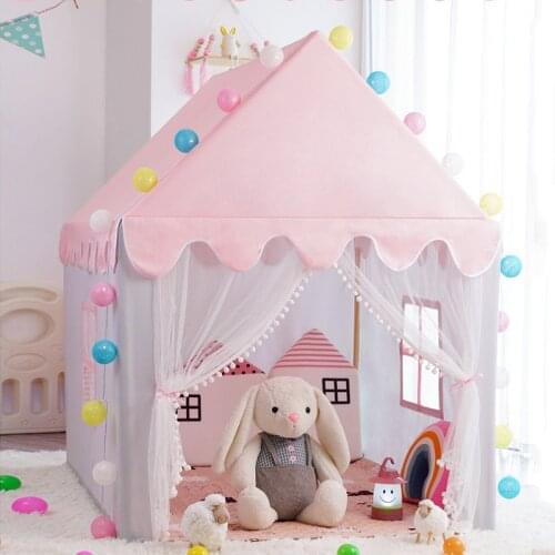Pink Princess Childrens House Portable Childrens Tent Toy Ball Pool Girls Castle Play House Baby Sleep Bed Tent