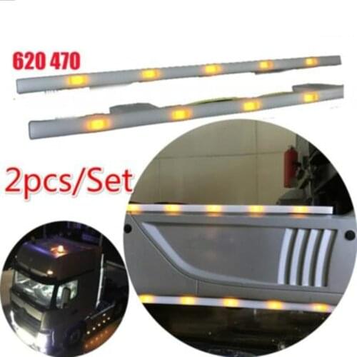 Rc Truck Frame Chassis Decoration Led Lights Bar For 1/14 Scale Remote Control Car Tamiya Scania R620 R470 R730 56323 56327 2Pcs