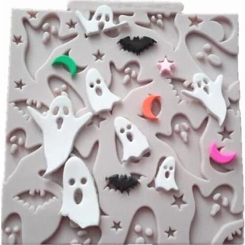 Halloween Ghosts Silicone Mold Cake Border Cupcake Fondant Cake Decorating Tools Pastry Kitchen Baking Accessories Tools M1186