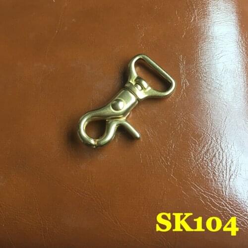 SK104) 2pc Solid Brass Spring Snap Hook Swivel Clasp Key Ring Chain Hardware Japan-Type-4