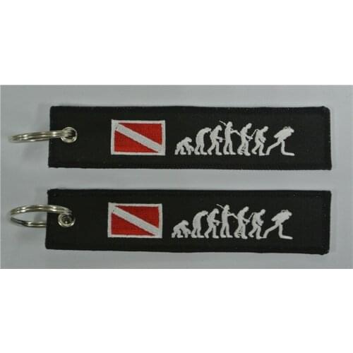 Dive Custom Logo Embroidery Fabric Keychain