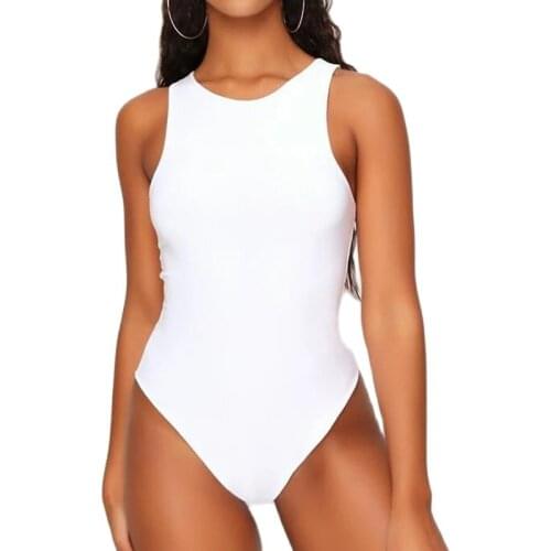 Sleeveless Leotard Tops Stretch Solid Body Femme Womens Clubwear Women Casual O Neck Bodysuits Jumpsuit