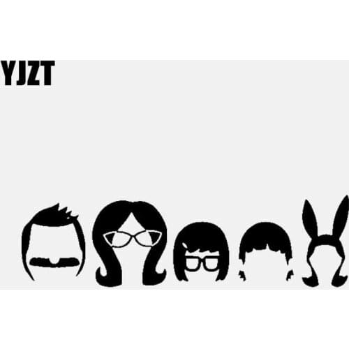 YJZT 17CM*4.8CM Cartoon Car Sticker Vinyl Decal Funny Hairstyle Black/Silver C3-2240