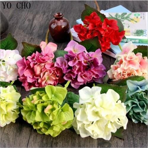 YO CHO 3pcs/lot wedding flowers silk hydrange artificial flowers for decoration home party wedding decor