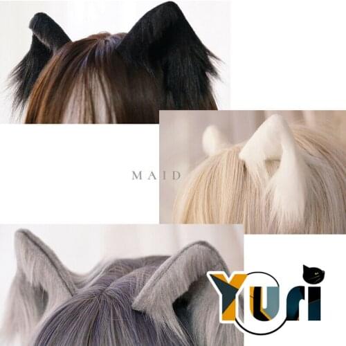 Yuri Human use Neko Cat Ears Animal Ear Hairpins women all-match Gril Hair Band Japanese Accessories Cosplay Lovely Cos Gift Sa