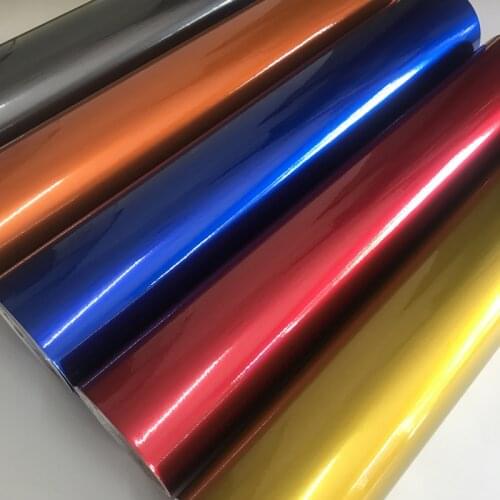 10/20/30/40/50x152cm Blue Red Grey Gold Orange Gloss Metallic Vinyl Car Wrap Foil Glossy Candy Pearl Car Sticker Decal Film