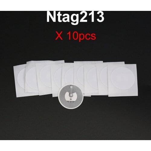 10PCS/LOT) 25mm White NFC Stickers Protocol ISO14443A 13.56MHz NTAG 213 Universal Label RFID Tags for All NFC Phones
