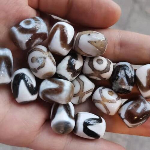 10pcs/lot wholesale rare precious weathered horseshoe pattern beautiful old Tibetan folk collection agate dzi beads Ornaments