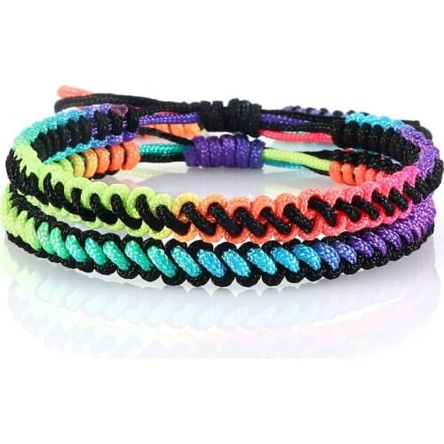 2pcs/set Multicolor Adjustable Rope Bracelet Set For Women Men New Handmade Braided Couple Bracelets Bohemian Fashion Jewelry