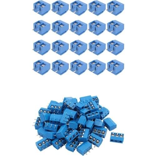20Pcs 2-Pin Screw Terminal Block Connector & 100PCS Blue ABS KF301-3P 5.08mm 3 Pin Connect Screw Terminal Connector
