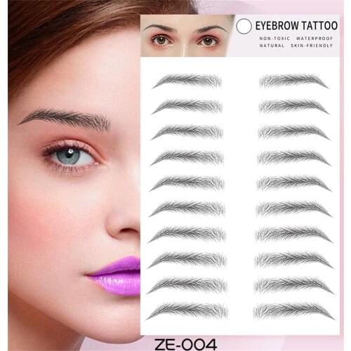 3D Tattoo Eyebrow Sticker Bionic Waterproof Hair-like Eyebrow Patch Semi-permanent False Eyebrows Long Lasting Makeup Tools