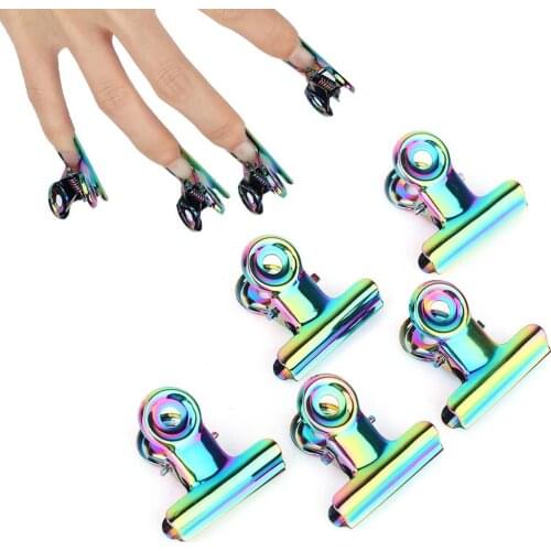 5pcs Stainless C Nail Extension Clips Multi-functional Nail Art Nail Forms Silk Accessories Clips Multi Function Extension Tool