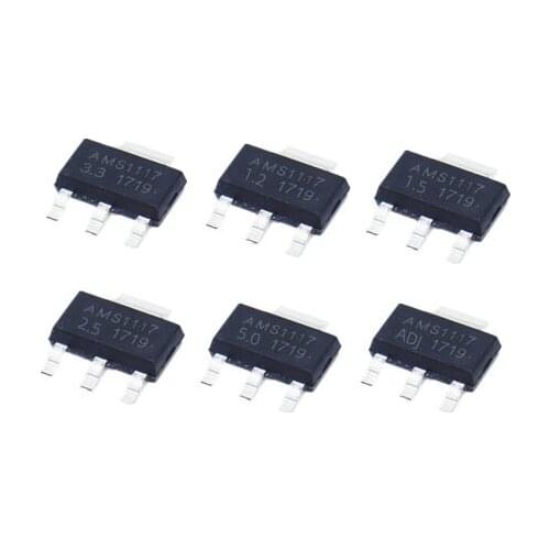 50pcs AMS1117 series AMS1117-3.3V AMS1117-ADJ AMS1117-1.8V AMS1117-1.2V AMS1117-5.0V AMS1117-2.5V AMS1117-3.3 AMS1117-5.0 SOT223