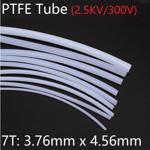 7T 3.76mm x 4.56mm PTFE Tube F46 Insulated Capillary Heat Protector Transmit Hose Rigid Temperature Corrosion Resistance 300V
