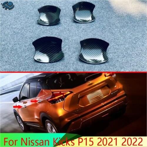 For Nissan Kicks P15 2021 2022 Car Accessories ABS Chrome Door Handle Bowl Cover Cup Cavity Trim Insert Catch Molding Garnish