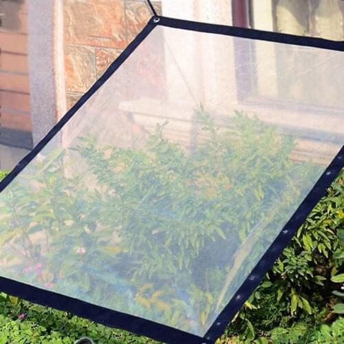 Tarpaulin Rainproof Plant Cover Tarp Grommets Fixing Waterproof Transparent Plant Shelter Cover Greenhouse Garden Accessories