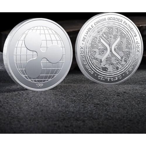 CO15 Ripple XRP Non-currency Coin Physical Silver or Gold Plated Commemorative Crypto Coin Cryptocurrency Collectible Great Gift