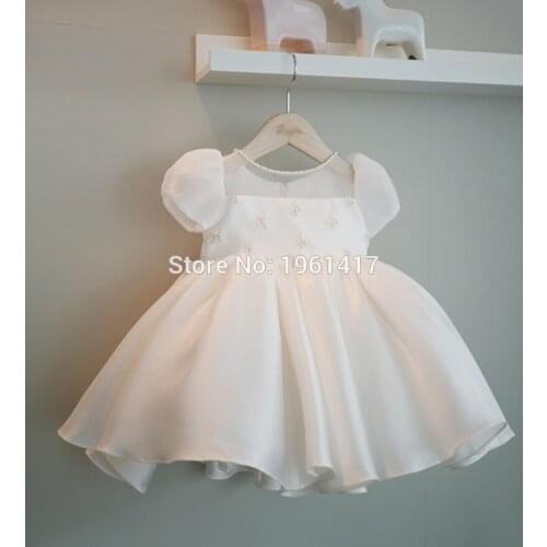 Girls Clother Childrens Graduation Revelry Luxurious Dress Beading Formal Dresses Satin Material Newborn Baptism Dress