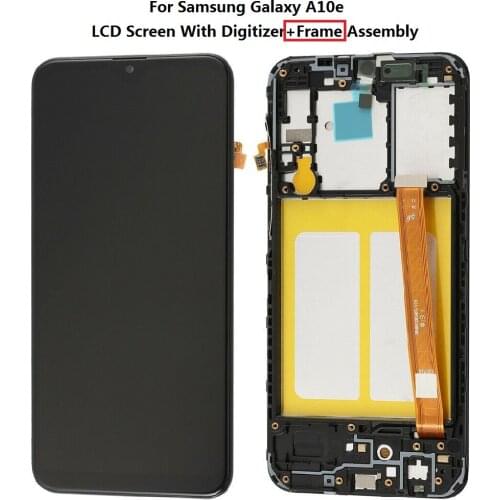 For Samsung Galaxy A10e SM-A102 A102U TFT LCD Screen and Digitizer Touch Screen + Frame Assembly Replace Part - Black