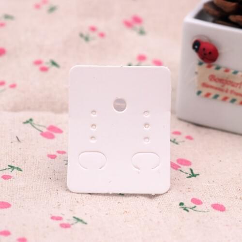 Hot Sale 200pcs/lot 3.8x4.8cm White Paper Earring Cards Ear Studs Earrings Jewelry Display Packaging Card Rectangle Jewelry Tags