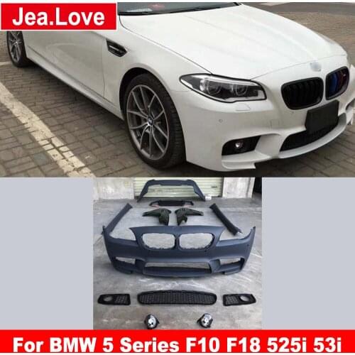 Modify to M5 Style MT Type PP Unpainted Car Body Kit Front and Rear Bumper Side Skirts Fender For BMW 5 Series F10 F18 525i 53i