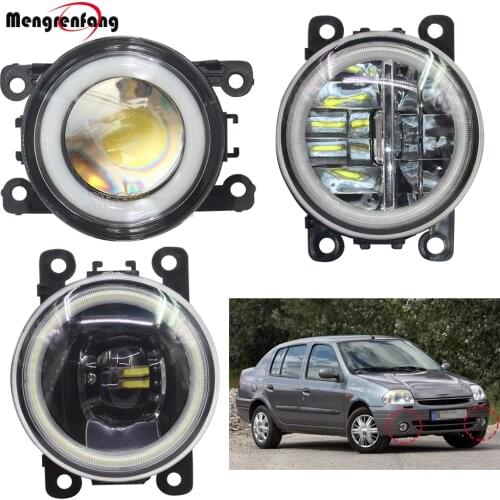 2 Pieces Car Accessories Fog Light LED Halo Ring Angel Eye Daytime Running Lamp 4000LM 12V For Renault Thalia 1998-2015