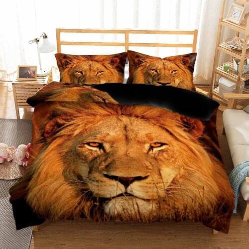 3D Printing Animal Lion Bedding Set The Lion King Duvet Cover 220x240 Bed Set Adults 3D Quilt Kids Adults King Size Bed Linens
