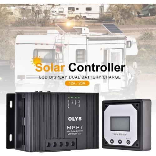 10A/12A/25A MPPT Solar Charge Controller Bluetooth Conect LCD Display Solar Panel Charge Regulator Dual Battery Charging For RV