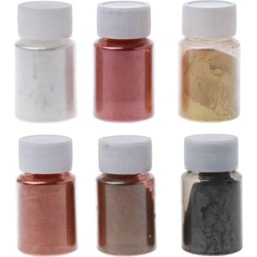 6 Color Metal Tones Mica Pearl Powder Pigment Jewelescent Set Cosmetic Grade Metallic Dye Paint Epoxy Resin Art Making DropShip