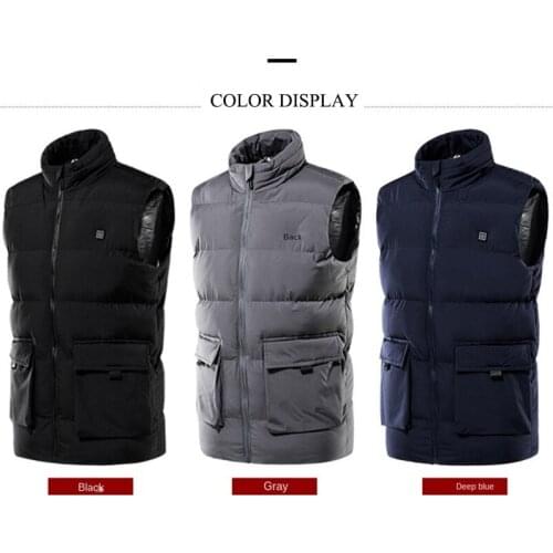 New Four Zone Heated Jackets Vest 2021 Electric Temperaturing Thermal Warmer Jacket Winter Mens Smart USB Charging Heating Vest