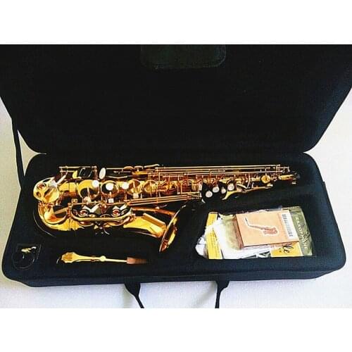 High quality Saxophone New Golden Alto Saxophone Contract Super Sounding Musical Instruments and case