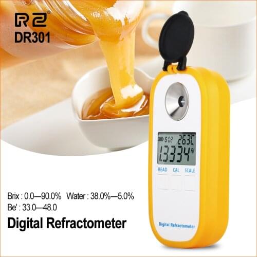 RZ Digital Honey Refractometer Sugar Syrup Meter Sugar Content Range 0~90‰ Brix Refractometer Baume Honey Concentration Tester