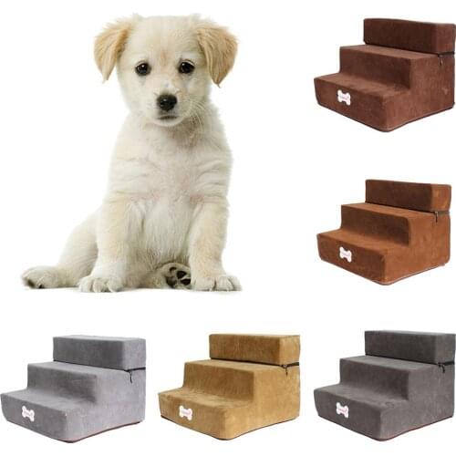 Small Pet Dog 3 Steps Stairs Pet Stairs Breathable Mesh Foldable Pet Stairs Bed Anti-slip Climbing Ladder Pet Products