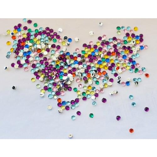 Mix Color 1000pcs Nail Art Tips Decoration Glitter Crystal Rhinestone DIY Gems Decoration
