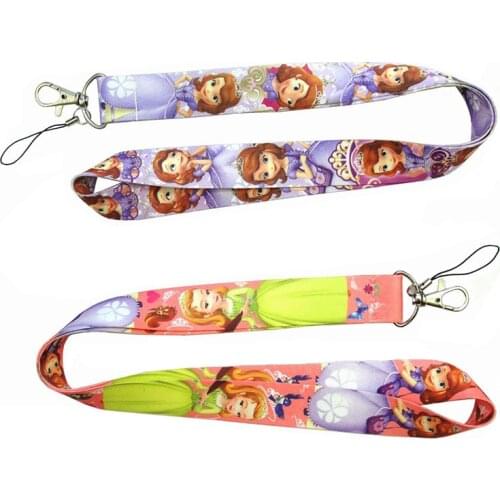 Sofia the First Mobile Phone Lanyards Straps Sling Disney U Disk Camera ID Card Holders Key DIY Hang Accessories Gift Decor New