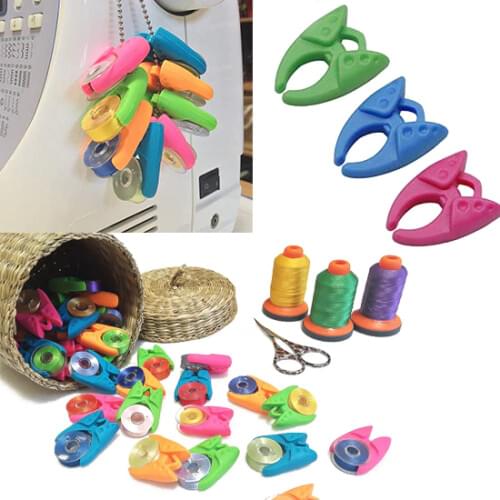 Tulips Bobbin Clamps 12pcs/bag bobbin holder Color Silicone Thread Clips Bobbin Holders Clips Tool