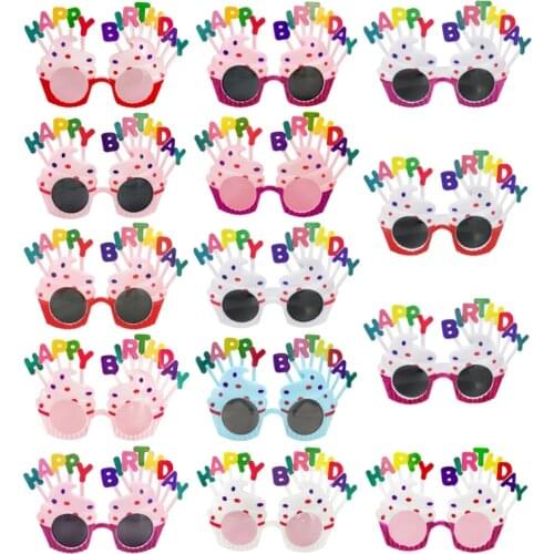 Adults Kids Funny Happy Birthday Glasses Dress Up Eyeglasses Photo Booth Props H58C