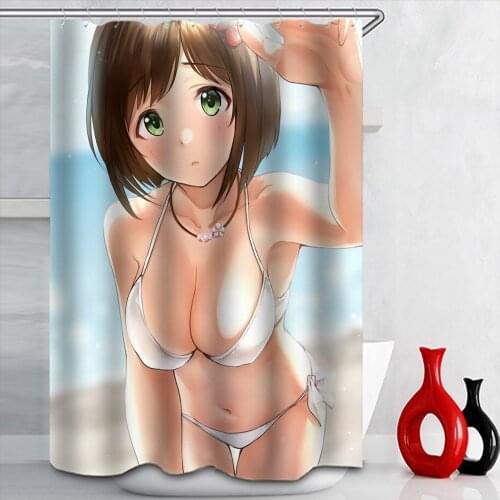 Anime Big Breasts Big Ass Girl Nude Print Shower Curtain Bathroom Supplies High-quality Waterproof Bathroom Decoration with Hook
