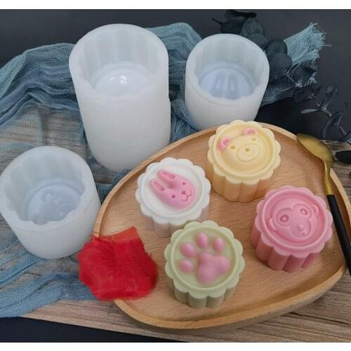1PC Non-stick Mooncake Mold Reusable Food Grade Silicone Tools Fondant Mooncake Bean Cake Mold Pastry Tools Easy To Demold