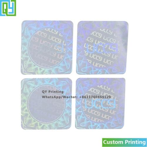 10000pcs 22x22mm Free Shipping Custom Transparent Security Hologram Stickers Hologram Stamp 3d VOID Labels