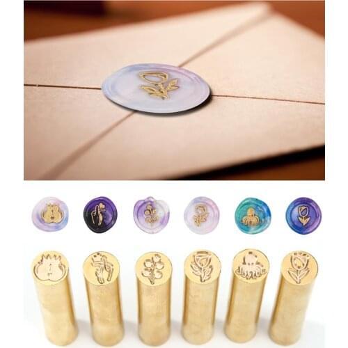 12mm Classic Wedding Invitations Wax Seal Stamp Retro Cylindrical Seal Wax Brass Envelope Seal Stamp DIY Customs Accessory