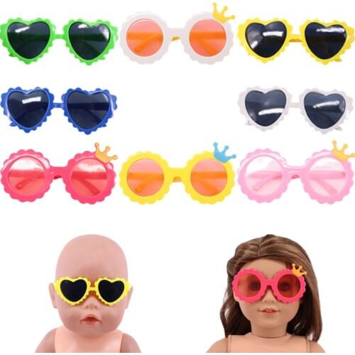 12 Pair Of Fashion Doll Glasses For 18 Inch & 43 Cm Doll & New Born Baby Generation Birthday Girls Toy Gifts